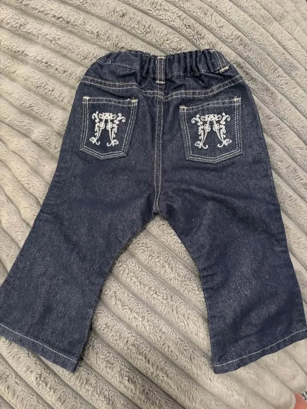 Wrangler Premium Baby Girls Jeans 18 Months Dark Wash Sparkle Metallic adjustabl